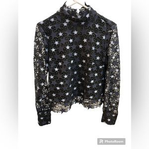 Design Lab star cut out lace embroidery blouse with lining